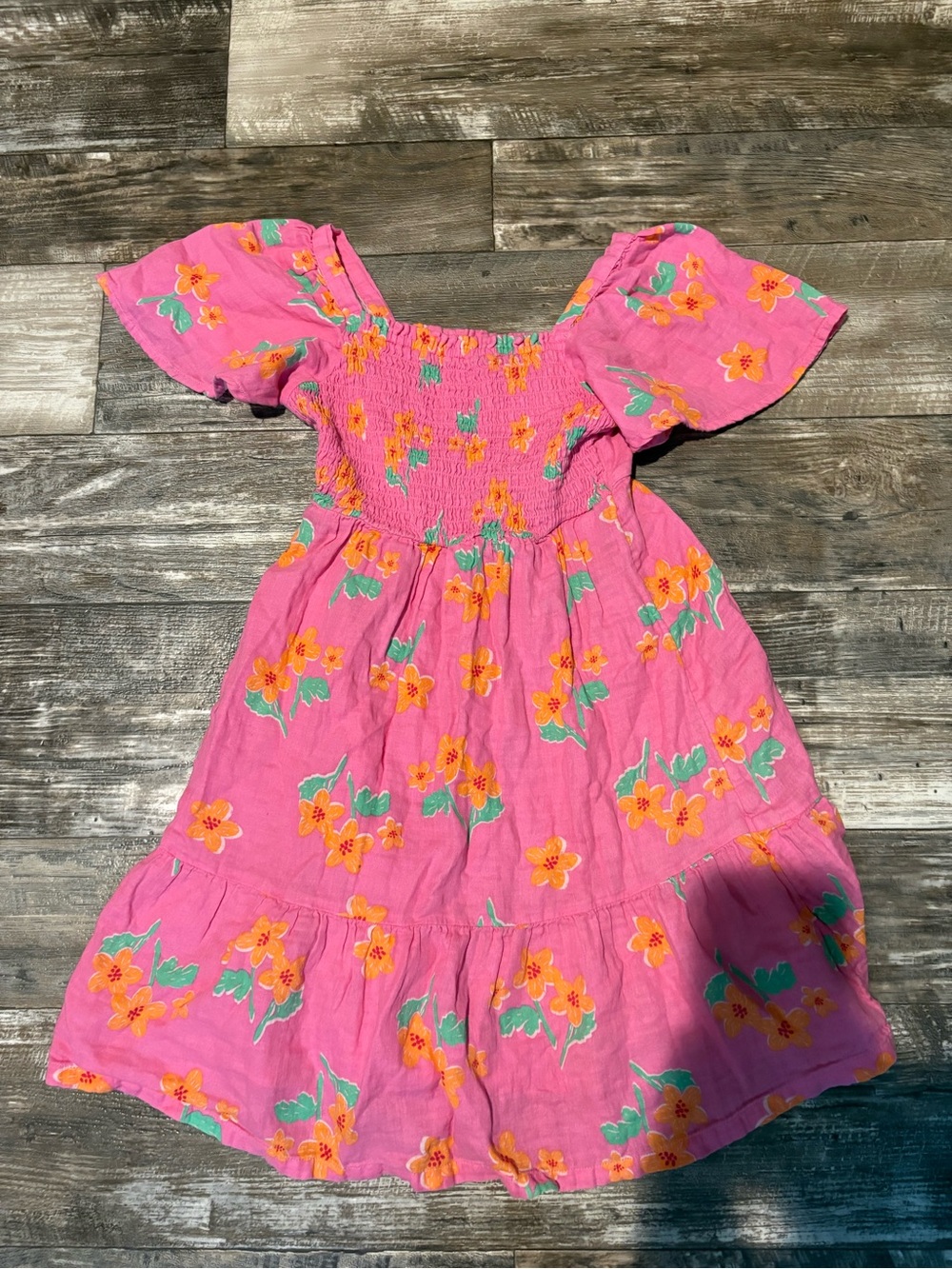 Old Navy Girls Pink Floral Smocked Sundress Size L 10-12